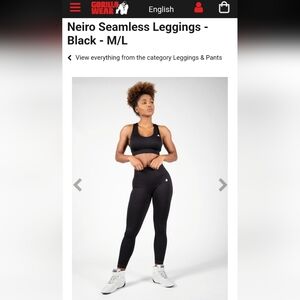 NWOT Gorilla Wear Neiro Seamless Leggings Sz M/L Black
